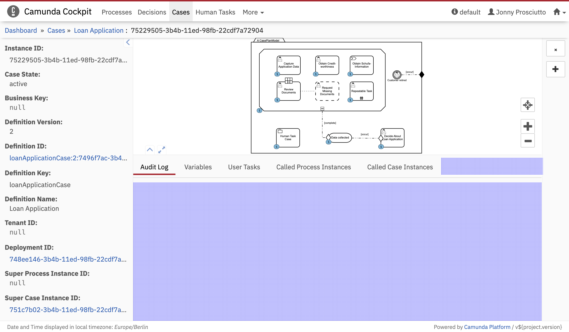 Case Instance Tab