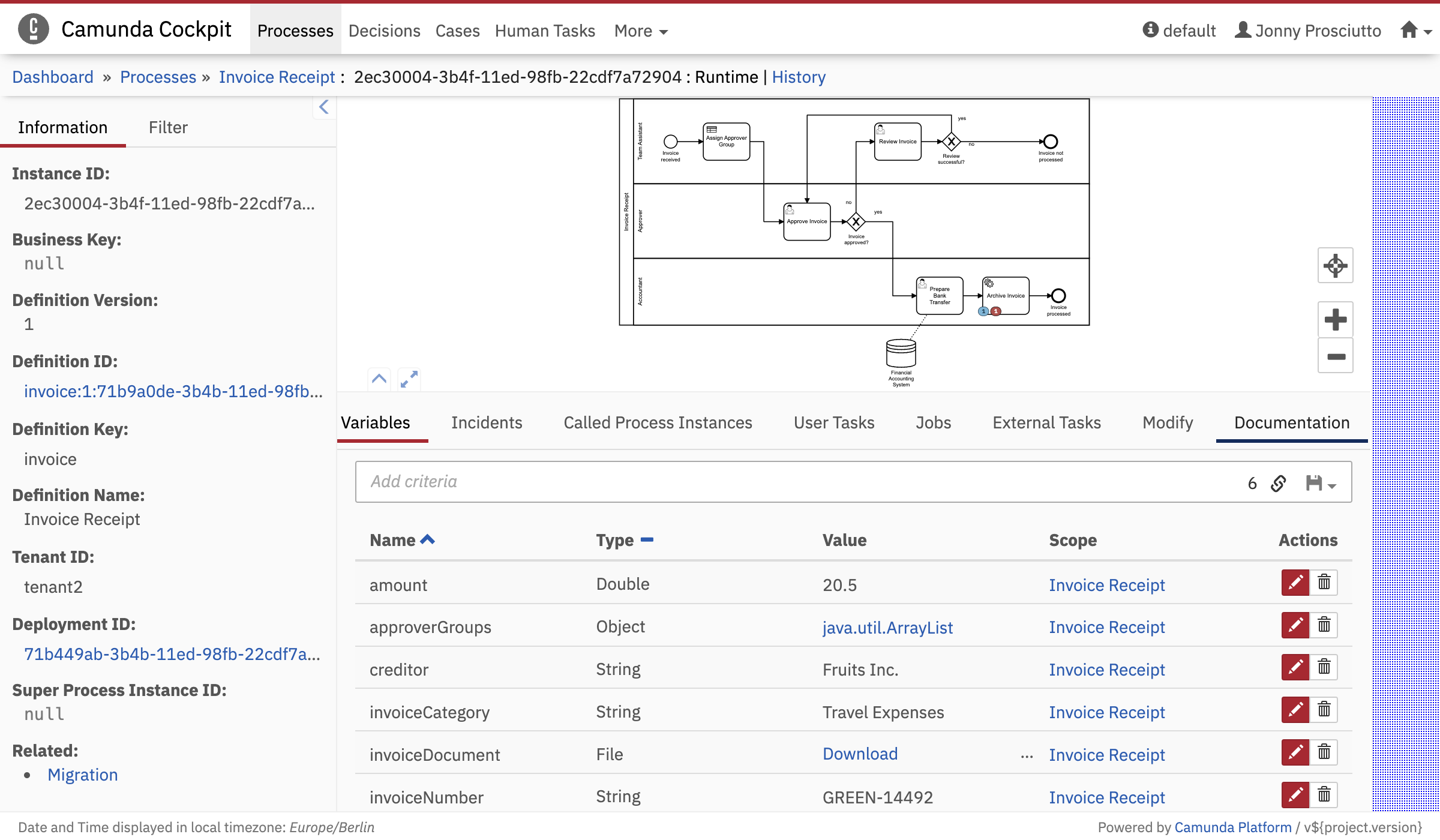 Process Instance Runtime Action